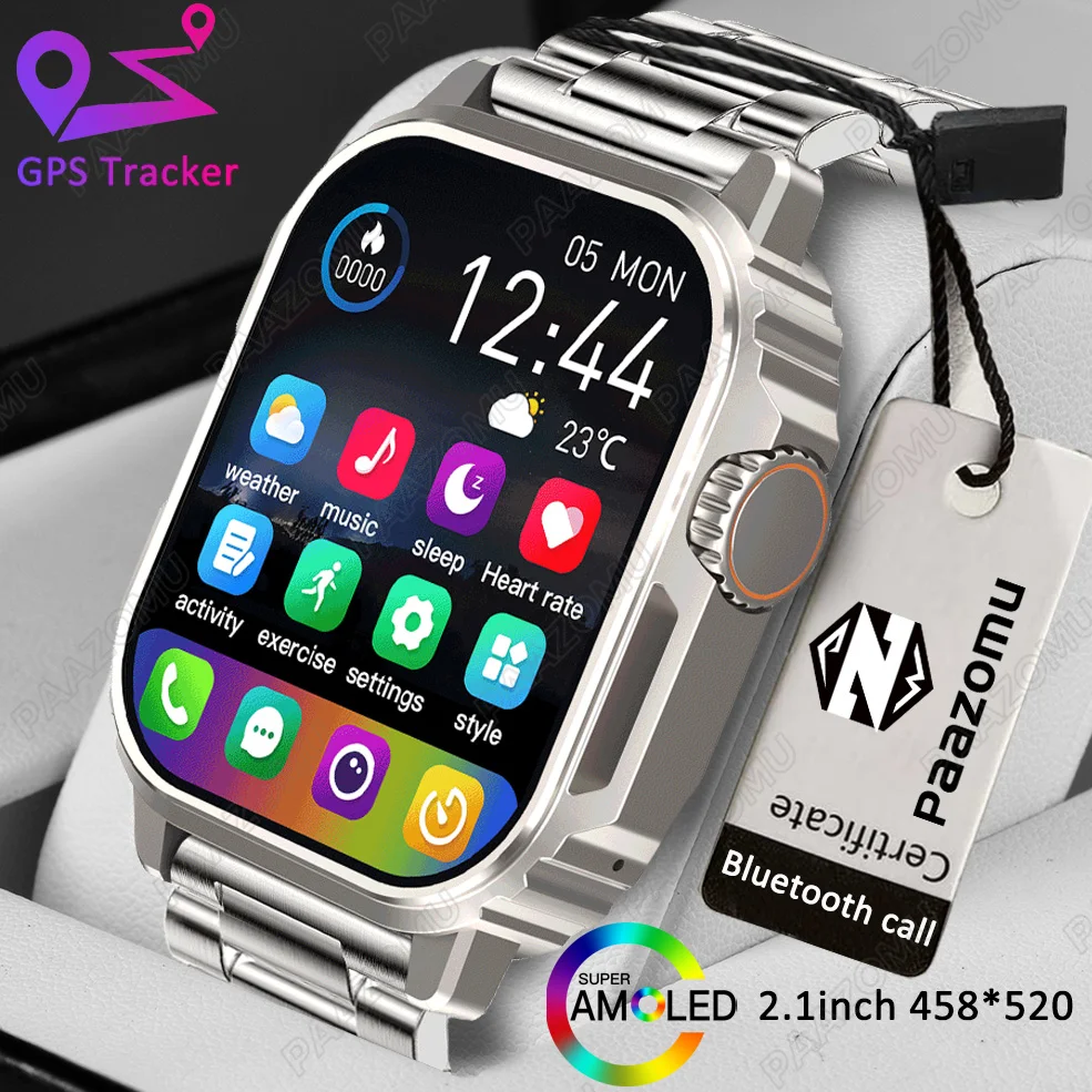 New AMOLED Screen Bluetooth Call Smart Watch Men Compass Sport Fitness GPS Tracker Waterproof Outdoor Smartwatch For Android ios
New AMOLED Screen Bluetooth Call Smart Watch Men Compass Sport Fitness GPS Tracker Waterproof Outdoor Smartwatch For Android ios