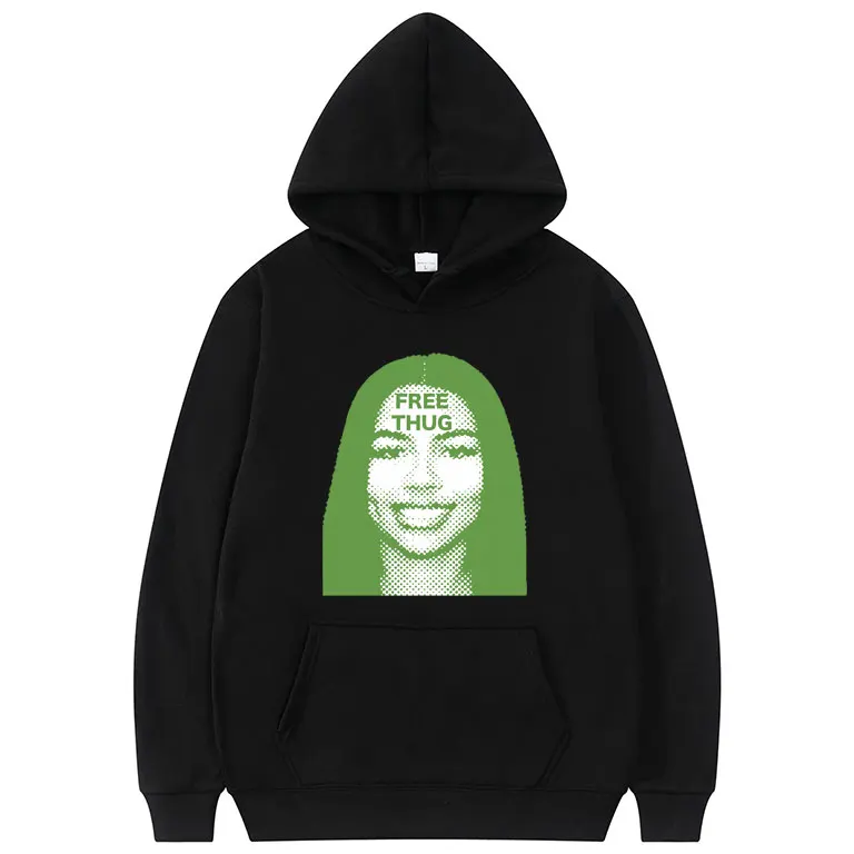 

Rapper Thugger Young Thug Mariah Slime Print Hoodie Men Women Hip Hop Vintage Sweatshirt Male Trend Streetwear Oversized Hoodies