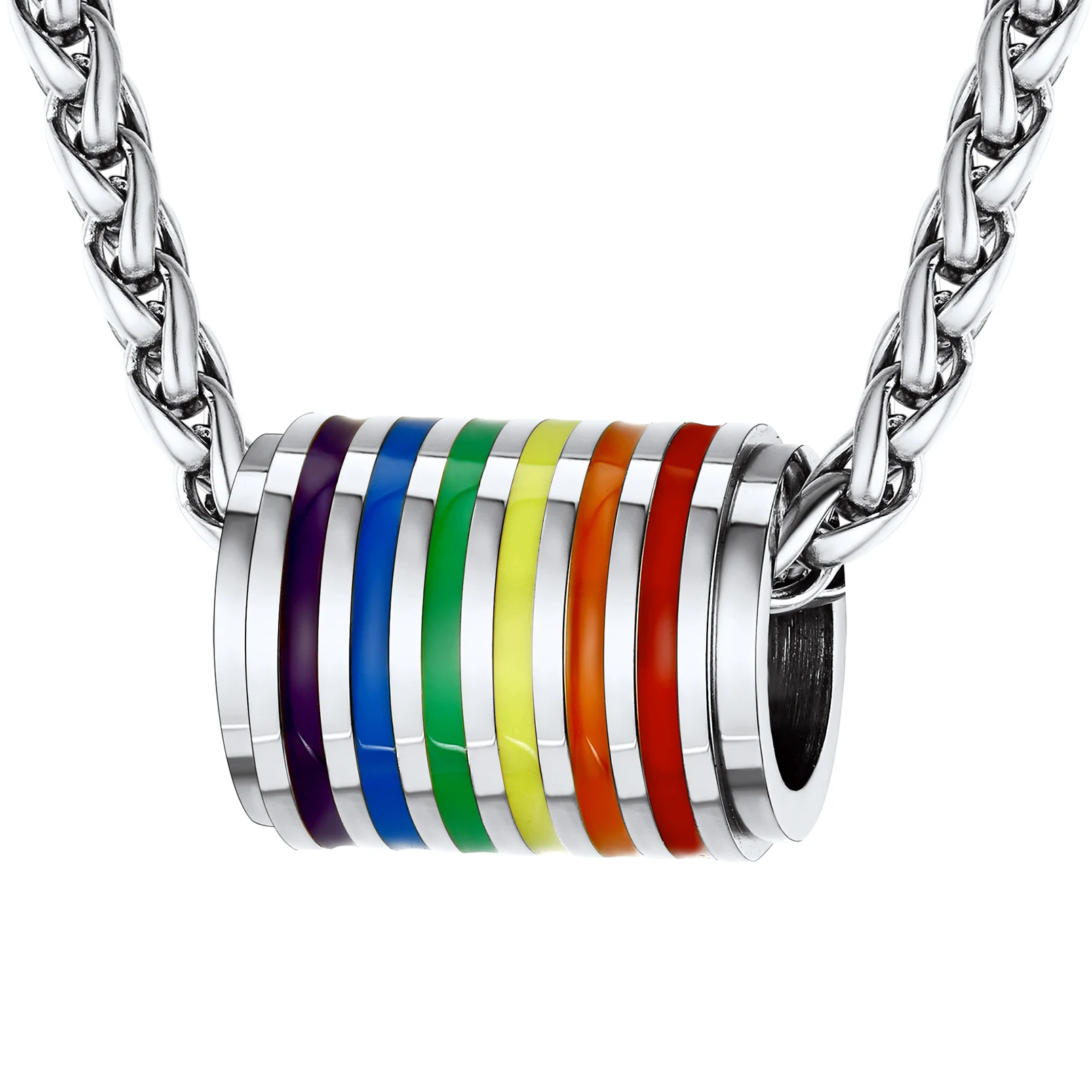 ChainsPro Men's Jewelry Pendant, Cylinder Rainbow Gold Plated/LGBT Women's Gold Plated Necklace CP983
ChainsPro Men's Jewelry Pendant, Cylinder Rainbow Gold Plated/LGBT Women's Gold Plated Necklace CP983