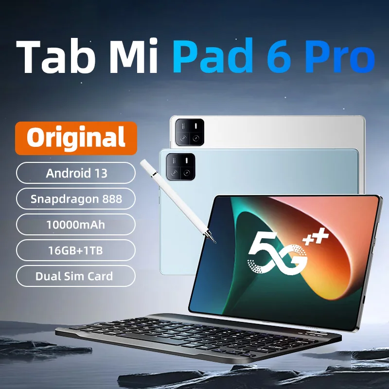 2024 New Original PAD 6 PRO Tablet Android 13 Snapdragon 888 16+512GB 10000mAh 11 Inch 5G Dual SIM GPS Bluetooth WiFi WPS Mi Pad 
2024 New Original PAD 6 PRO Tablet Android 13 Snapdragon 888 16+512GB 10000mAh 11 Inch 5G Dual SIM GPS Bluetooth WiFi WPS Mi Pad