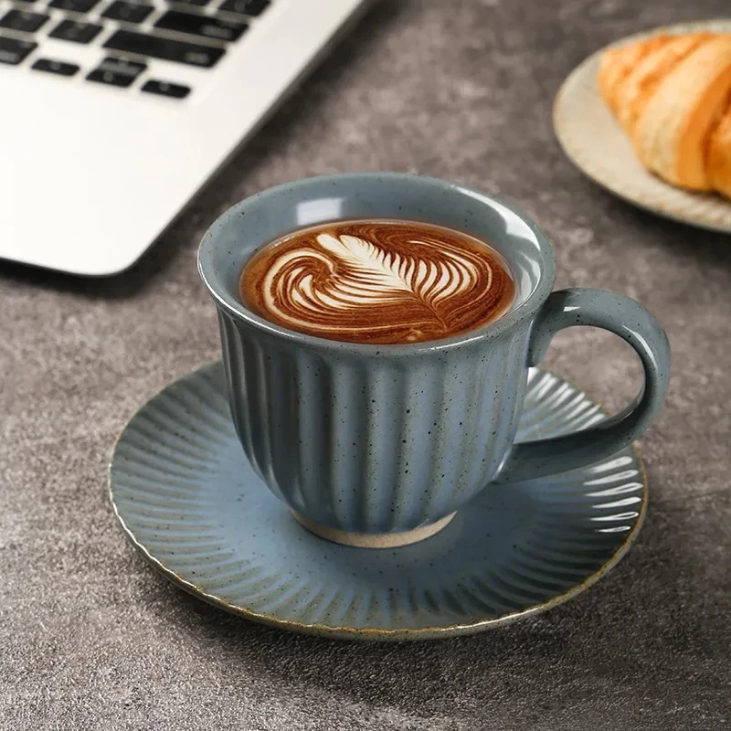Coffee cup set handmade Japanese-style ceramic retro flower cup European coarse ceramic hand-washed coffee cup with spoon
Coffee cup set handmade Japanese-style ceramic retro flower cup European coarse ceramic hand-washed coffee cup with spoon