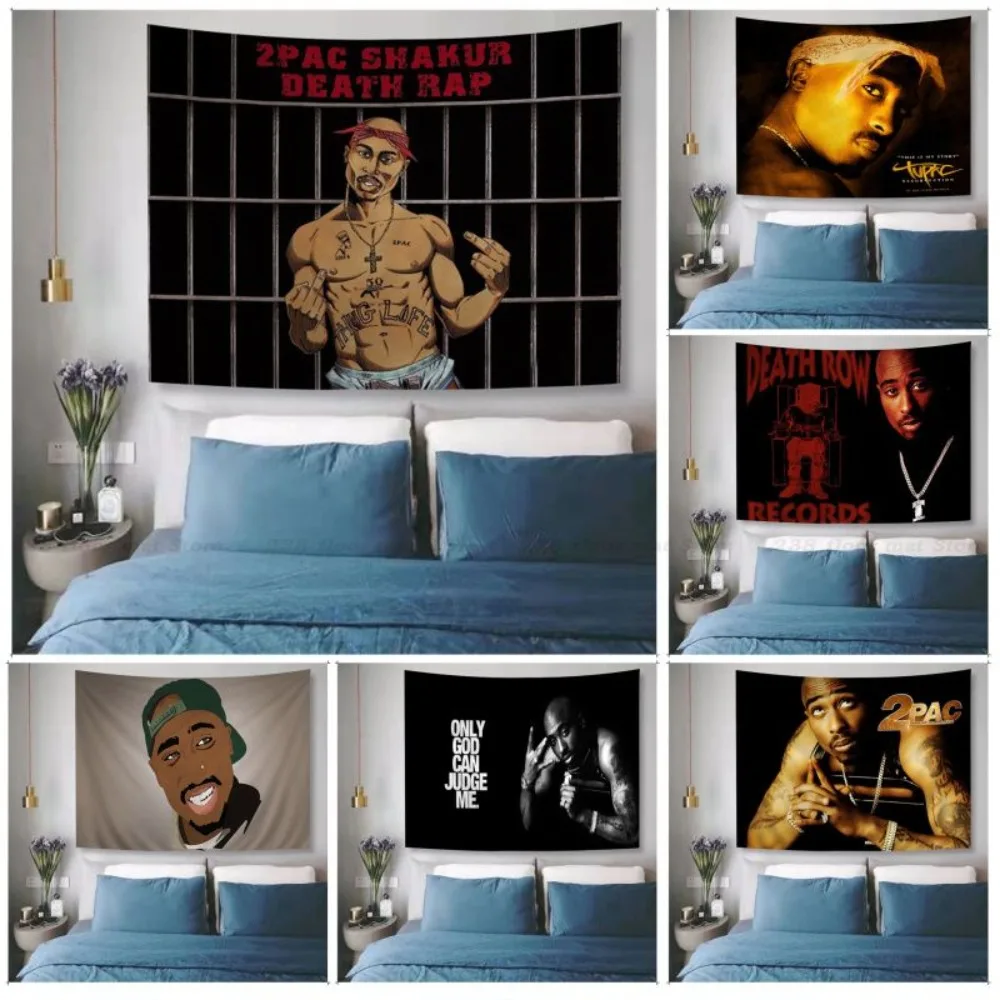 

2PAC hip -hop singer Tapestry Anime Tapestry Hanging Tarot Hippie Wall Rugs Dorm Wall Hanging Sheets
