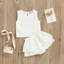 Toddler Baby Girls Casual White 2 Piece Suits Summer Kids Solid Color Hollow Out Sleeveless Tanks Tops Skirt-Like Ruffled Shorts
Toddler Baby Girls Casual White 2 Piece Suits Summer Kids Solid Color Hollow Out Sleeveless Tanks Tops Skirt-Like Ruffled Shorts