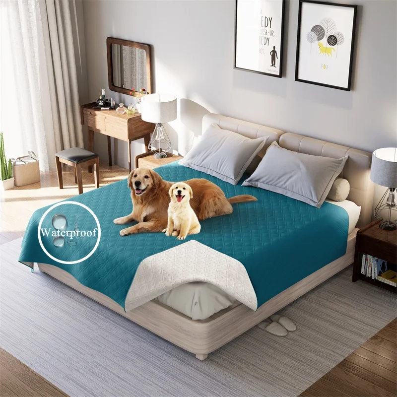 

Waterproof Bedspread Washable Pets Dog Cat Kids Urine Pad Bed Sheet Covers Quilted Mattress Pads Non-Slip Mattress Protector