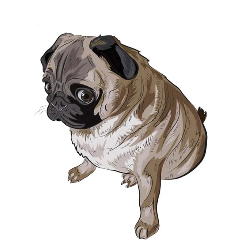 

Car Sticker Charming Pug Dog Modeling Personality Stickers PVC Sunscreen Waterproof Cover Scratches Decal Decor For Various