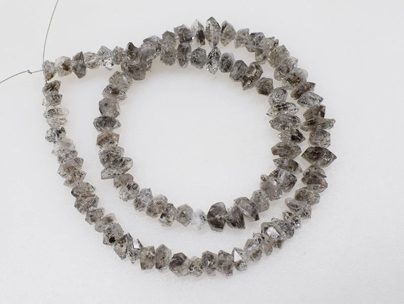 

Herkimer Diamond crystal loose beads white/black baroque faceted 38cm for DIY jewelry making FPPJ wholesale nature