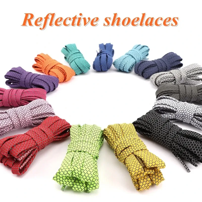 

3M Flat reflective shoelaces Suitable for sports shoes Nighttime running shoelaces Shoe accessories 100/120/140/160cm 21 colors