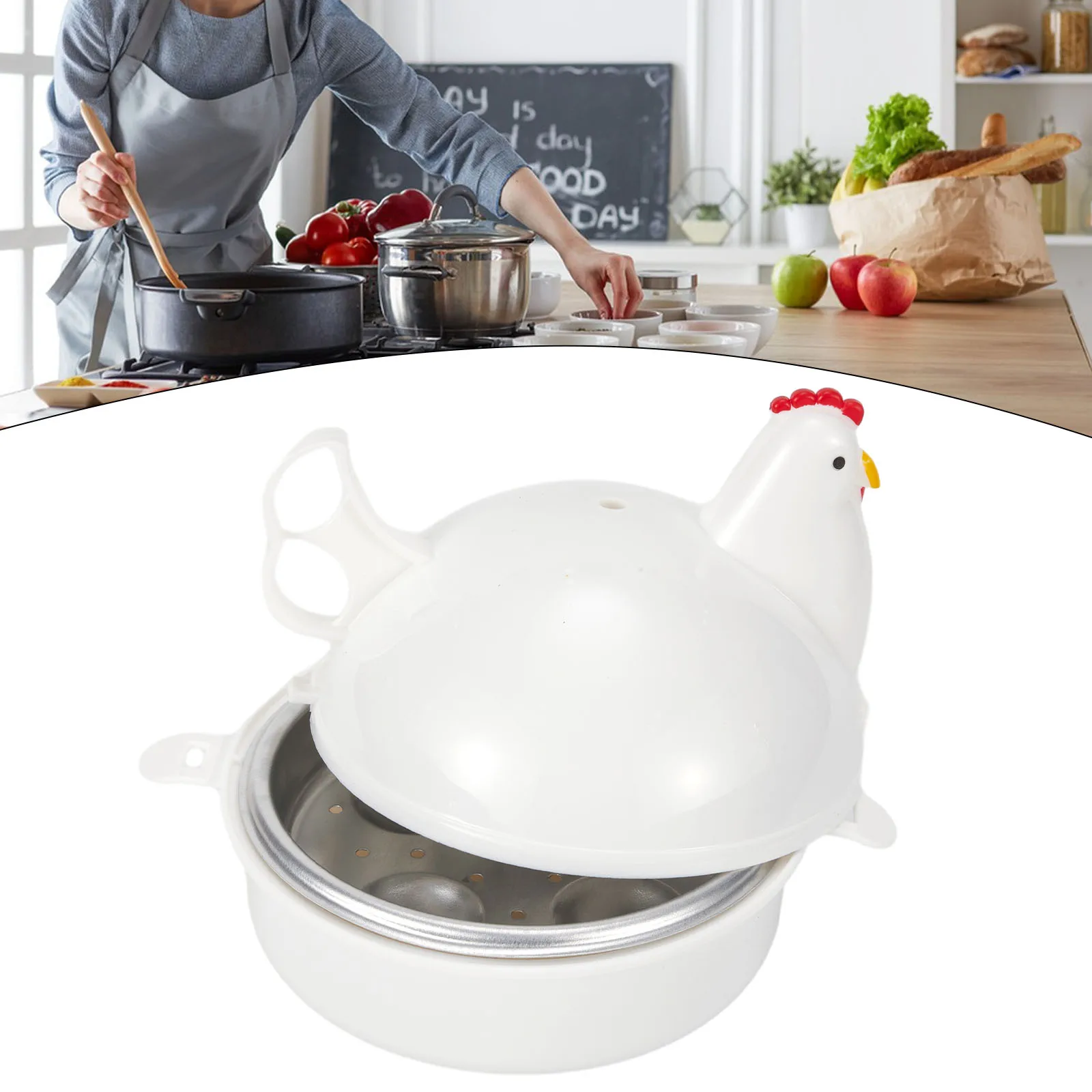 Пароварка для яиц в форме курицы, котел для 4 яиц, пароварка для яиц в микроволновой печи из нержавеющей стали, портативные прочные приборы для приготовления пищи, инструменты для плиты
Пароварка для яиц в форме курицы, котел для 4 яиц, пароварка для яиц в микроволновой печи из нержавеющей стали, портативные прочные приборы для приготовления пищи, инструменты для плиты