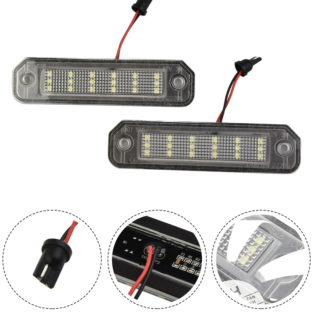 

2x Vehicle 3528SMD LED White License Plate Light 34100S04A01 For Honda For Civic EJ EK EM EK9 EK4 Del Sol 92-00 3W 6000K 8V-15V