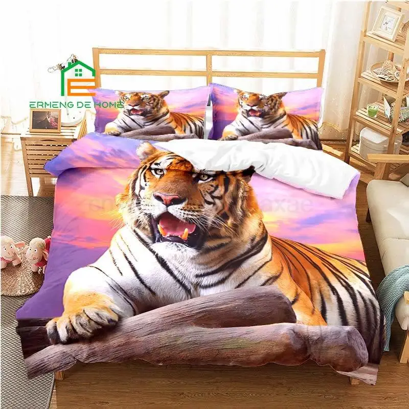 

3D Printing Tiger Pattern Duvet Cover Set Bedding for Aldult Kids Bed Set Game Quilt Cover Comforter Cover Bedding Set