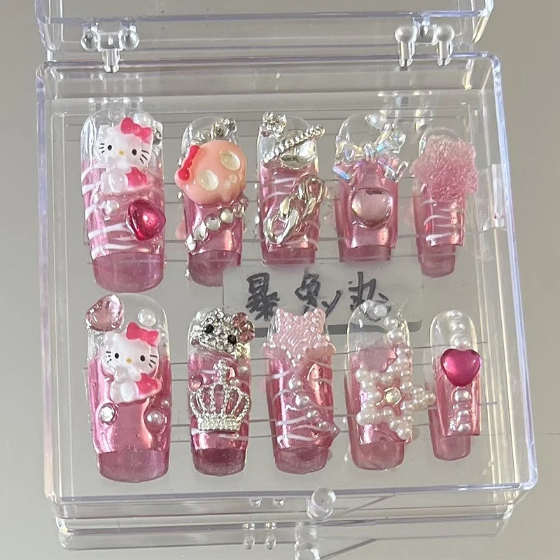 Sanrioe Hello kitty Y2 Fake Nail Stickers Pink Skull Harajuku Style Hot Girl Kitty Handmade Manicure Reusable Nail Stickers
Sanrioe Hello kitty Y2 Fake Nail Stickers Pink Skull Harajuku Style Hot Girl Kitty Handmade Manicure Reusable Nail Stickers