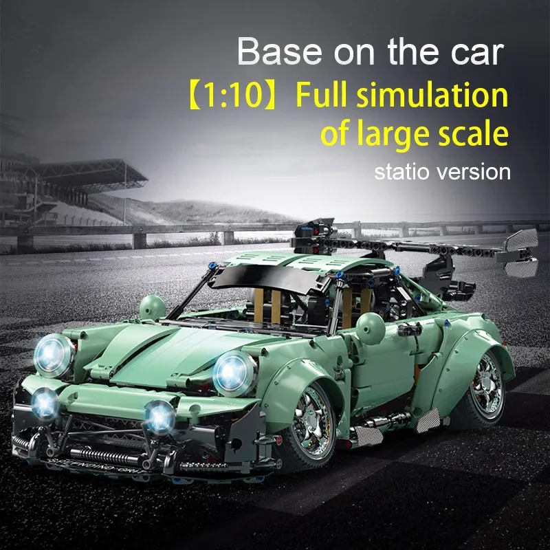 City Green Supercar 964 RWB 1:10 Model Low-Profile Wide-body Racing Car Technology Mechanical Car Building Blocks Toys Boys Gift City Green Supercar 964 RWB 1:10 Model Low-Profile Wide-body Racing Car Technology Mechanical Car Building Blocks Toys Boys Gift