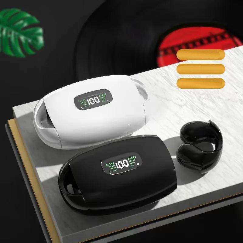 Trouvaille наушники с креплением для ушей, Bluetooth наушники, беспроводные наушники, гарнитура для геймеров, проводящая кость, зарядка, чехол, дисплей питания
Trouvaille наушники с креплением для ушей, Bluetooth наушники, беспроводные наушники, гарнитура для геймеров, проводящая кость, зарядка, чехол, дисплей питания
