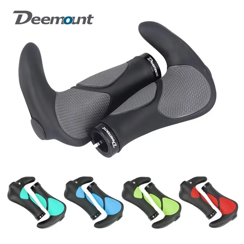 

Deemount Ergonomic Hand Grips Mold-in Black Grey Dual Color Tone Grip Handlebar End Sheath Casing Hand Rest Good Fit to Palm