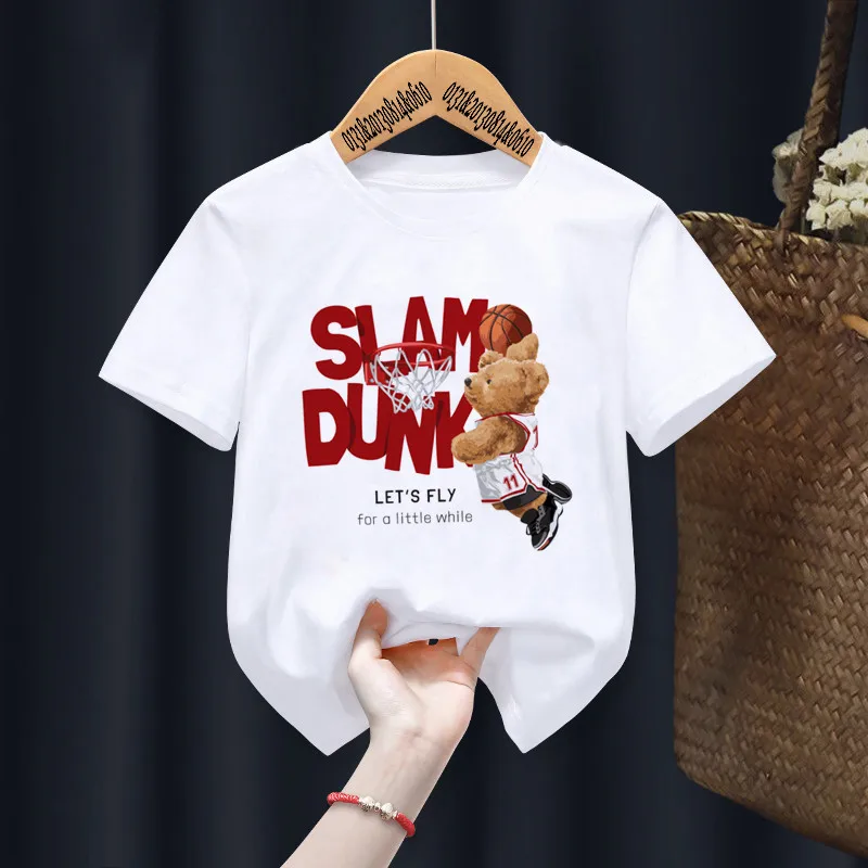 Funny Dunker Bear Print Children's T-shirt New Summer Short Sleeve Kid Tshirt Cartoon Harajuku Tshirt Girl Boy T Shirt Tops Tees
Funny Dunker Bear Print Children's T-shirt New Summer Short Sleeve Kid Tshirt Cartoon Harajuku Tshirt Girl Boy T Shirt Tops Tees