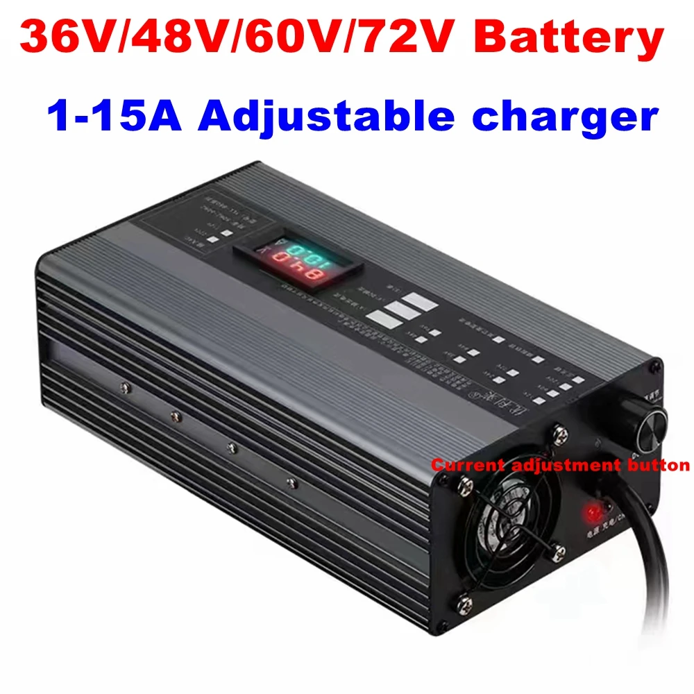 

1- 15A adjust charger 48V 10A 60V 72V 15A charger 54.6V 58.V 84V 73V 67.2V 92.4V 58.8V 10A 87.6v 88.2v 15A charger with display