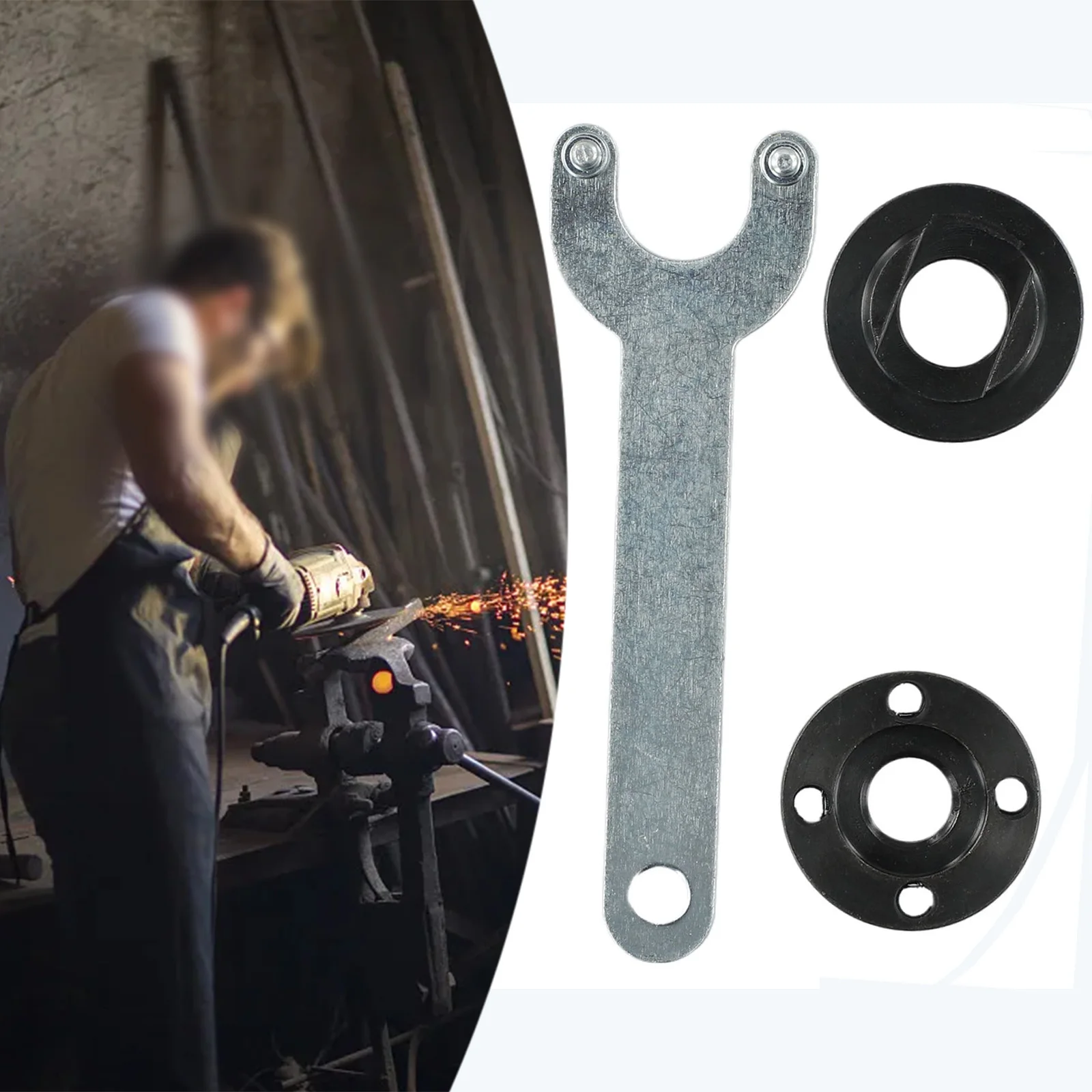 Thread Replacement Angle Grinder Metal Pressure Plate Inner Outer Flange Nut Set Tools For Spindle Thread With Wrench Tool
Thread Replacement Angle Grinder Metal Pressure Plate Inner Outer Flange Nut Set Tools For Spindle Thread With Wrench Tool
