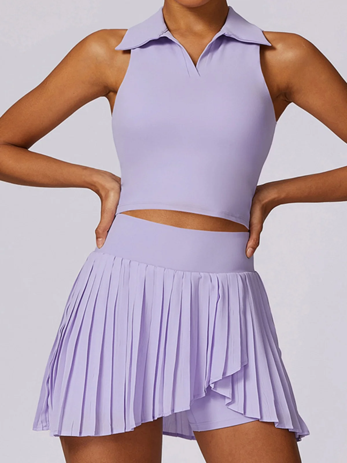 American style lapel tennis suit, sleeveless top, quick drying sports tennis skirt, fitness suit
American style lapel tennis suit, sleeveless top, quick drying sports tennis skirt, fitness suit