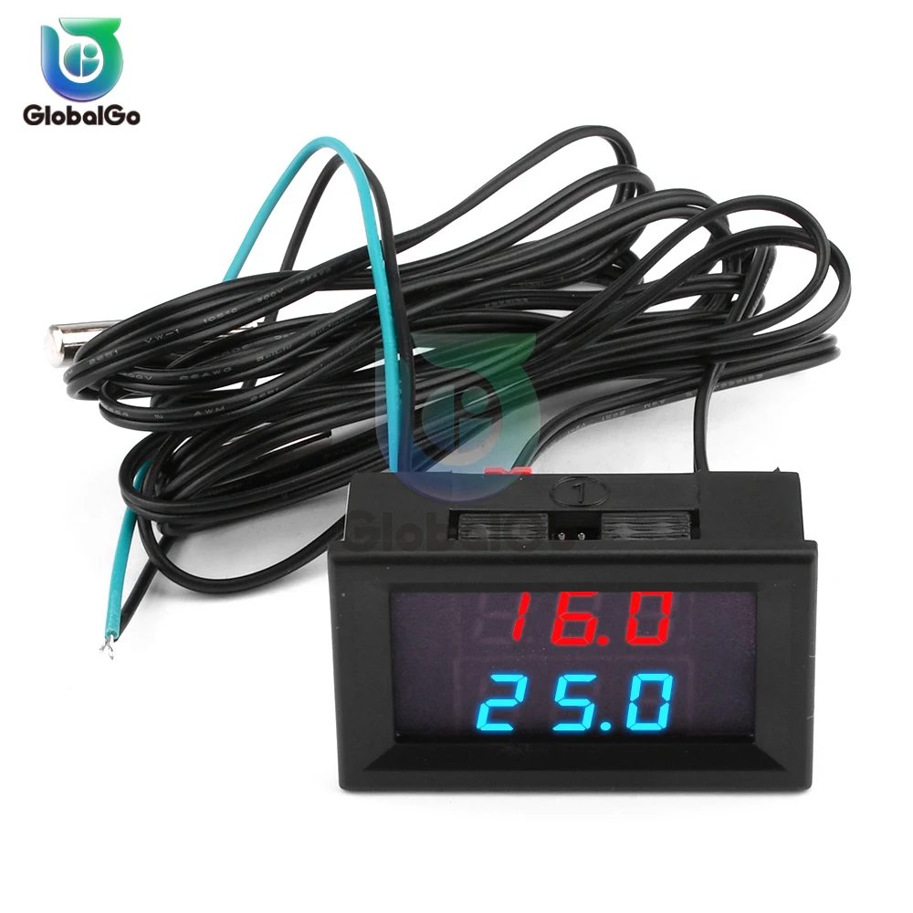 DC4-28V 0.28 Inch Mini LED Dual Display Digital Temperature Sensor NTC Waterproof Metal Probe Temperature Tester -55~+120℃ 
DC4-28V 0.28 Inch Mini LED Dual Display Digital Temperature Sensor NTC Waterproof Metal Probe Temperature Tester -55~+120℃