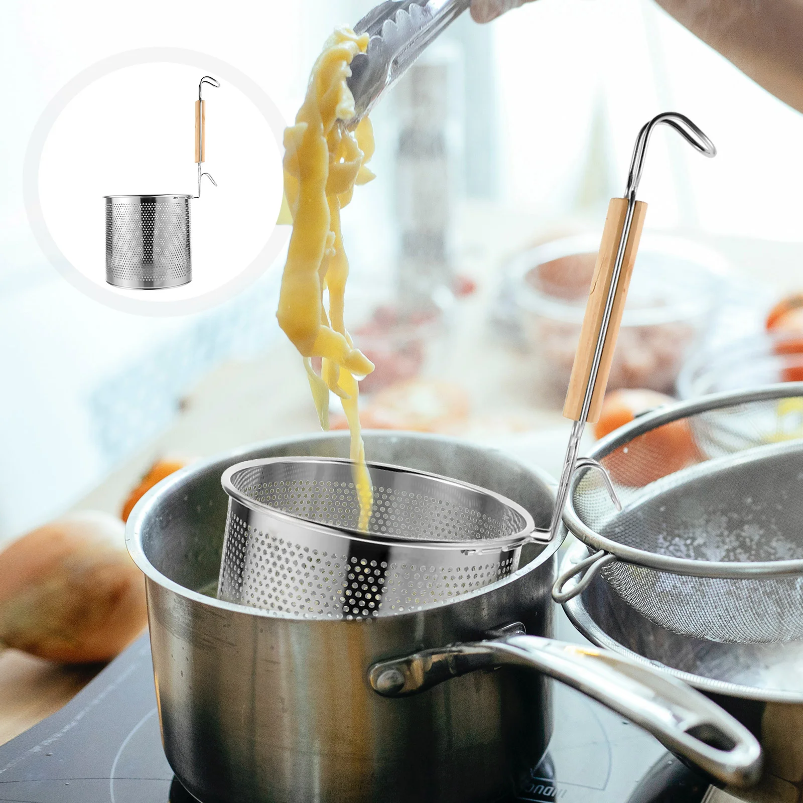 Spaghetti Strainer Spoon Stainless Steel Pasta Noodle Strainer Kitchen Mesh Spider Food Strainer
Spaghetti Strainer Spoon Stainless Steel Pasta Noodle Strainer Kitchen Mesh Spider Food Strainer