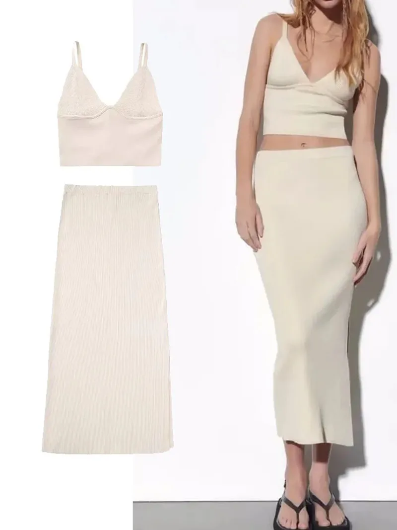 Women's 2-Piece Fashionable Knit Top+High Waisted Midi Skirt Set Women's Clothing Women's Casual Elegant Skirt
Women's 2-Piece Fashionable Knit Top+High Waisted Midi Skirt Set Women's Clothing Women's Casual Elegant Skirt