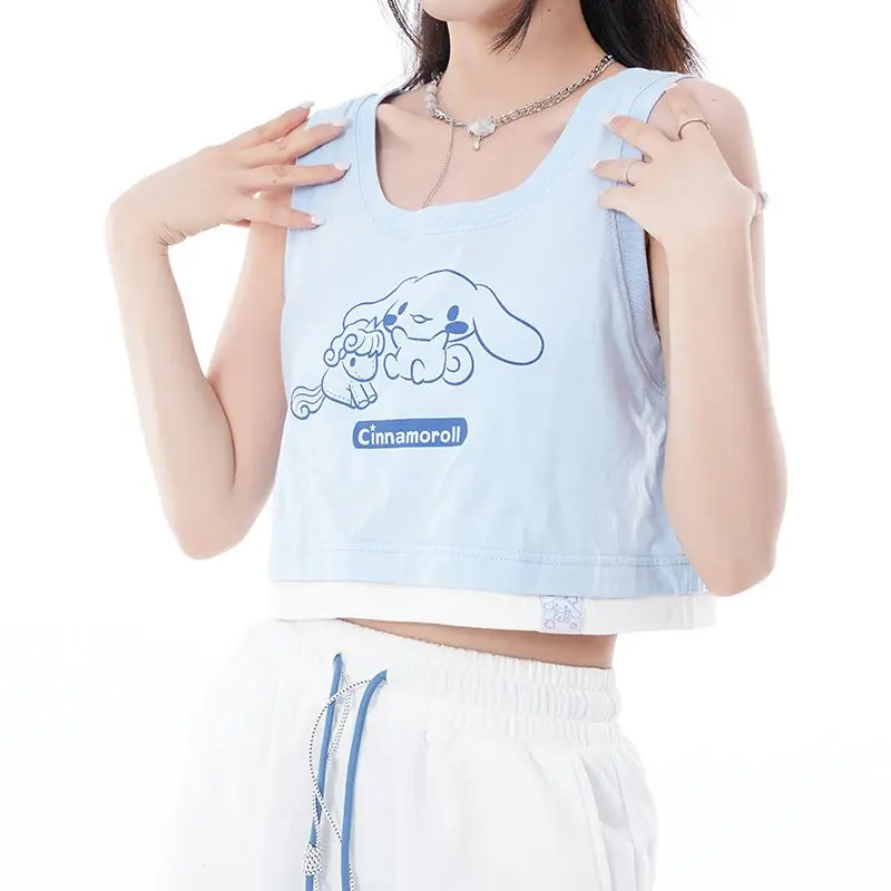 Sanrio Kawaii Kuromi Cute Sleeveless Summer Sleeveless Fake Two Pieces Inside Suspenders Girl Cartoon Print Vest Female Students
Sanrio Kawaii Kuromi Cute Sleeveless Summer Sleeveless Fake Two Pieces Inside Suspenders Girl Cartoon Print Vest Female Students
