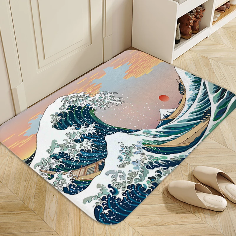 Bathroom Mat Japanese Waves Washable Non-slip Kitchen Rug Aesthetic Room Carpet for Home Entrance Mats Children's Bedroom Carpet
Bathroom Mat Japanese Waves Washable Non-slip Kitchen Rug Aesthetic Room Carpet for Home Entrance Mats Children's Bedroom Carpet