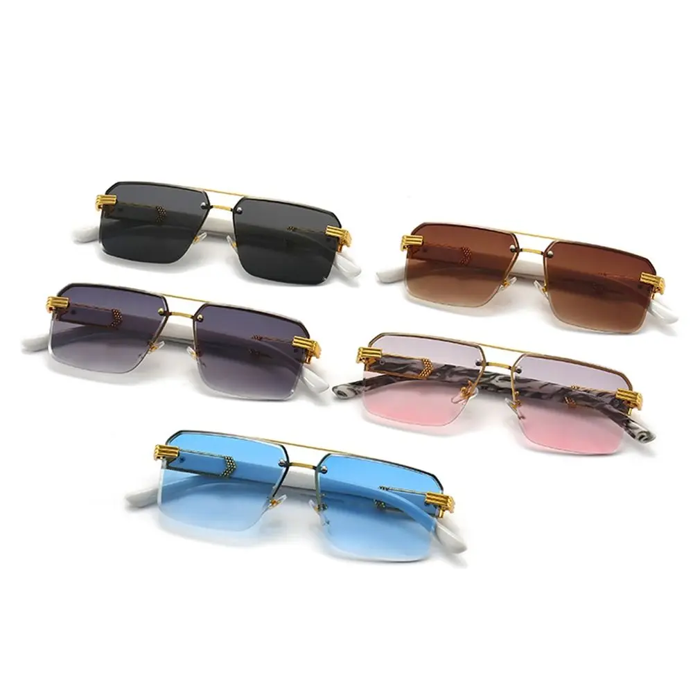 

Square Rimless Sunglasses for Men Vintage Vintage UV400 Frameless Sun Glasses Cutting Lenses Eyewear for Women