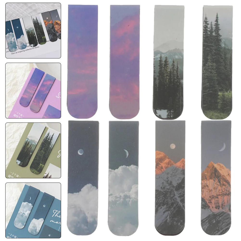 8Pcs Scenery Magnetic Bookmarks Note Classify Bookmarks Double-sided Bookmarks Reading Clips 
8Pcs Scenery Magnetic Bookmarks Note Classify Bookmarks Double-sided Bookmarks Reading Clips