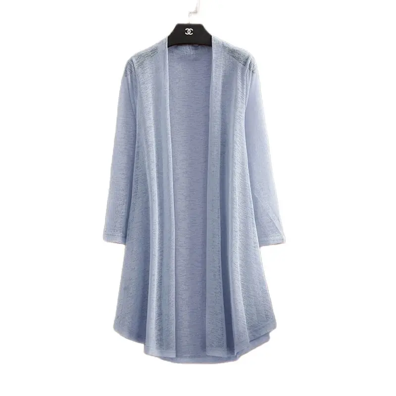 2023 New Women's Trench Coat Cardigan Lce Silk Mesh Knitted Shawl Coat Summer Sun Protection Clothing Air Conditioning Shirt
2023 New Women's Trench Coat Cardigan Lce Silk Mesh Knitted Shawl Coat Summer Sun Protection Clothing Air Conditioning Shirt