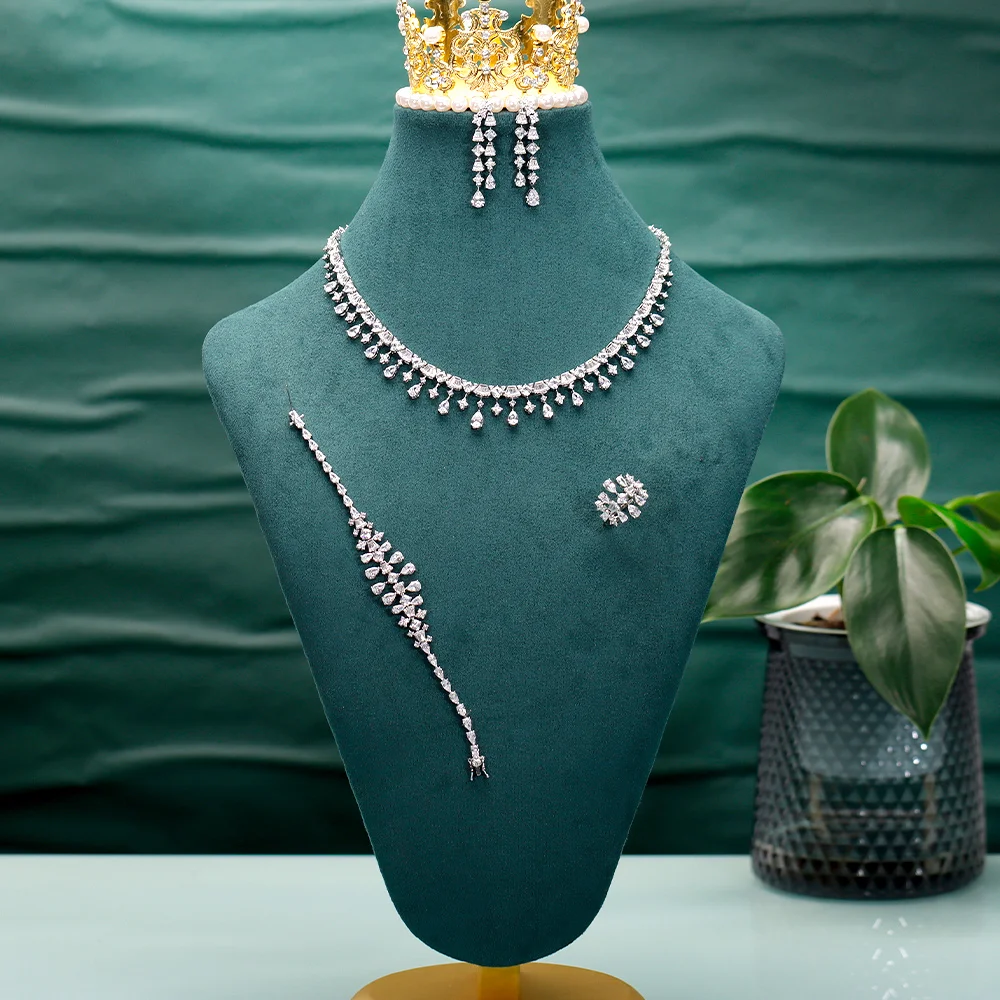 New Style Exquisite Simple Women Jewelry Set 4 PCS Cubic Zirconia High Quality Saudi Arabia Bridal Wedding Jewellery Accessories
New Style Exquisite Simple Women Jewelry Set 4 PCS Cubic Zirconia High Quality Saudi Arabia Bridal Wedding Jewellery Accessories