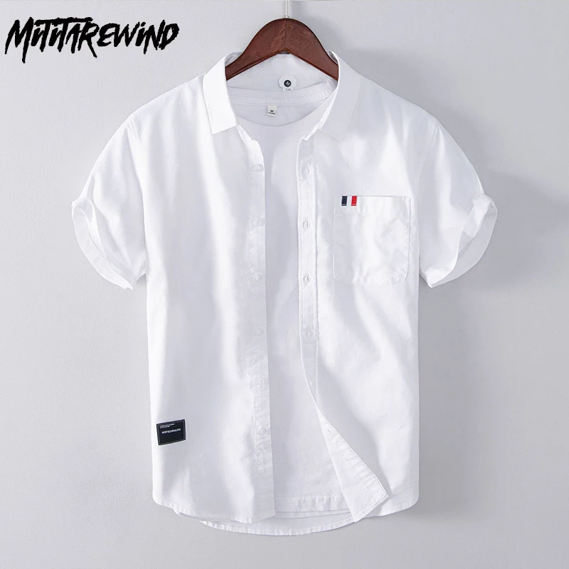 New Summer White Shirt Men 100% Cotton Short Sleeve Causal Shirts Pocket Square Collar Shirt Simple Versatile Top Harajuku Shirt
New Summer White Shirt Men 100% Cotton Short Sleeve Causal Shirts Pocket Square Collar Shirt Simple Versatile Top Harajuku Shirt