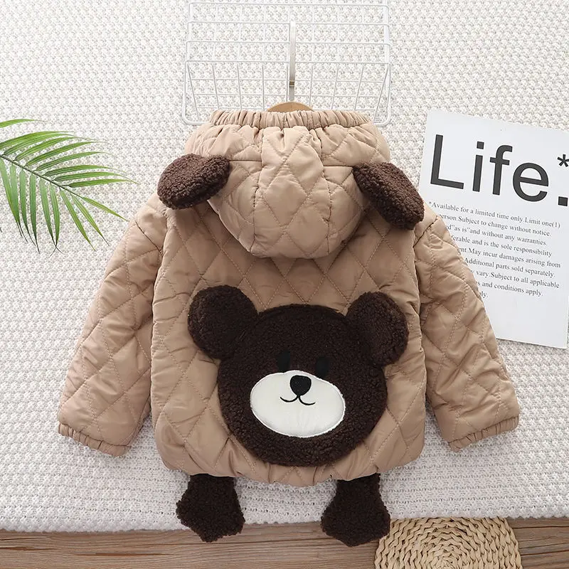 Cute Bear Kids Jacket Children's Thicken Cotton Jacket Plush 2023 New Baby Outerwear Coats Korean Casual Warm Hooded Jacket
Cute Bear Kids Jacket Children's Thicken Cotton Jacket Plush 2023 New Baby Outerwear Coats Korean Casual Warm Hooded Jacket