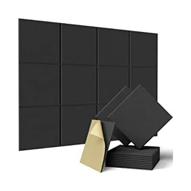 12 Pack Of Square Acoustic Panels 12X12x0.4Inch High Density Acoustic Panels Soundproof Insulated Beveled Edges,Black
12 Pack Of Square Acoustic Panels 12X12x0.4Inch High Density Acoustic Panels Soundproof Insulated Beveled Edges,Black