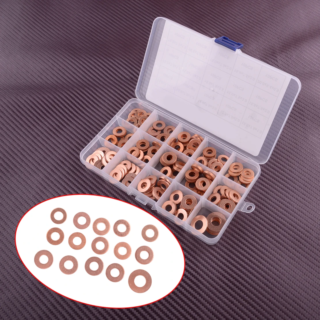 1 Set Copper Diesel Fuel Injector Washer Seal Gasket Rings Assortment Fit for Water Valves Air Cylinder Electrical Appliances 
1 Set Copper Diesel Fuel Injector Washer Seal Gasket Rings Assortment Fit for Water Valves Air Cylinder Electrical Appliances