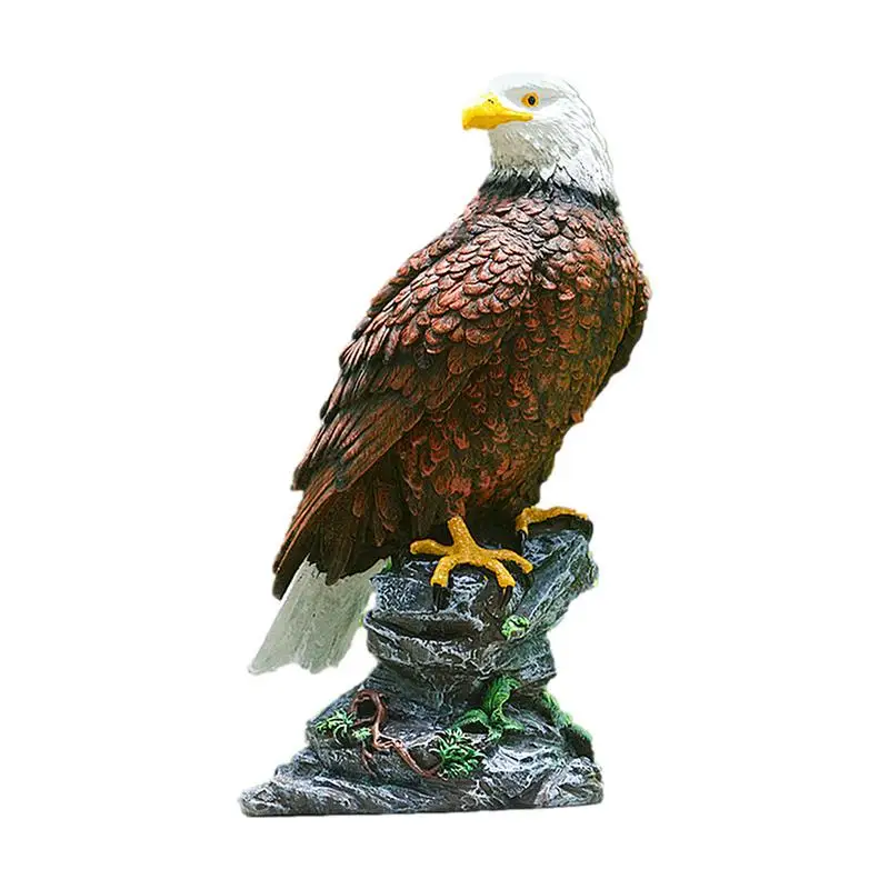 

Garden Ornament Eagle Figurine Outdoor Resin Figurines Decor Hand Painted Weatherproof Garden Statue Sculpture Animal Figurine