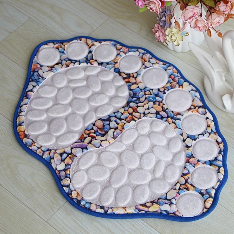 

40x60CM Big Feet Bath Mat Toilet Rug Cobblestone Non-slip Bathroom Area Rugs Carpet Doormat Floor Absorbent Foot Pad