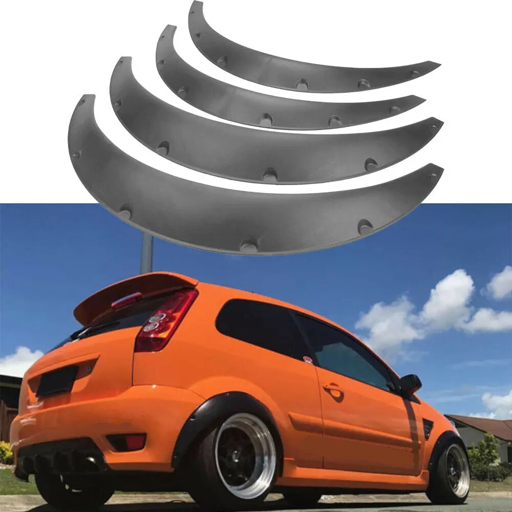 

LAICY For Ford Fiesta ST MK5 1978-2019 Car Wheel Arch Fender Flares Mudguard Mud Splash Guard Wheel Eyebrow Extra Wide Protector