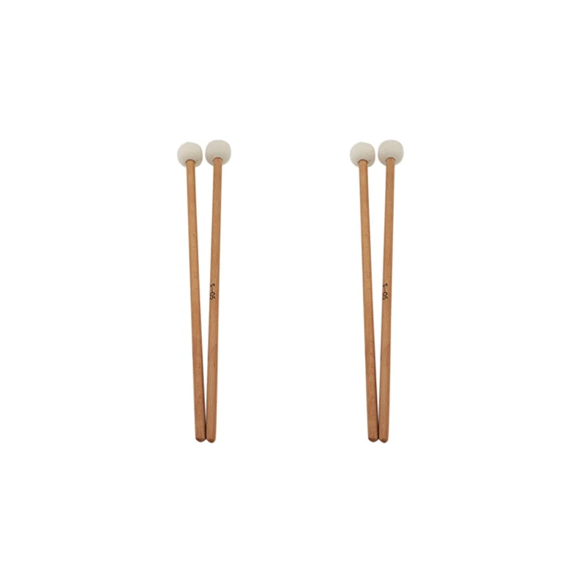

2 пары палочек из войлока, барабанные палочки с деревянной ручкой для перкуссионных инструментов, аксессуары