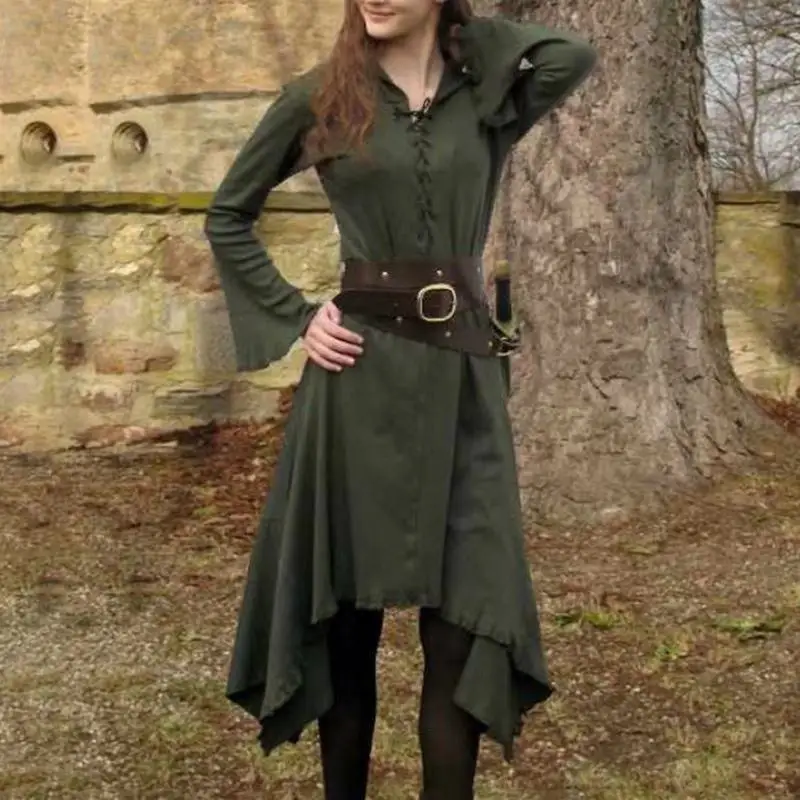 Womens Renaissance Cosplay Costumes Hooded Robe Lace Up Vintage Pullover Long Hoodie Dress Cloak Halloween Costume
Womens Renaissance Cosplay Costumes Hooded Robe Lace Up Vintage Pullover Long Hoodie Dress Cloak Halloween Costume