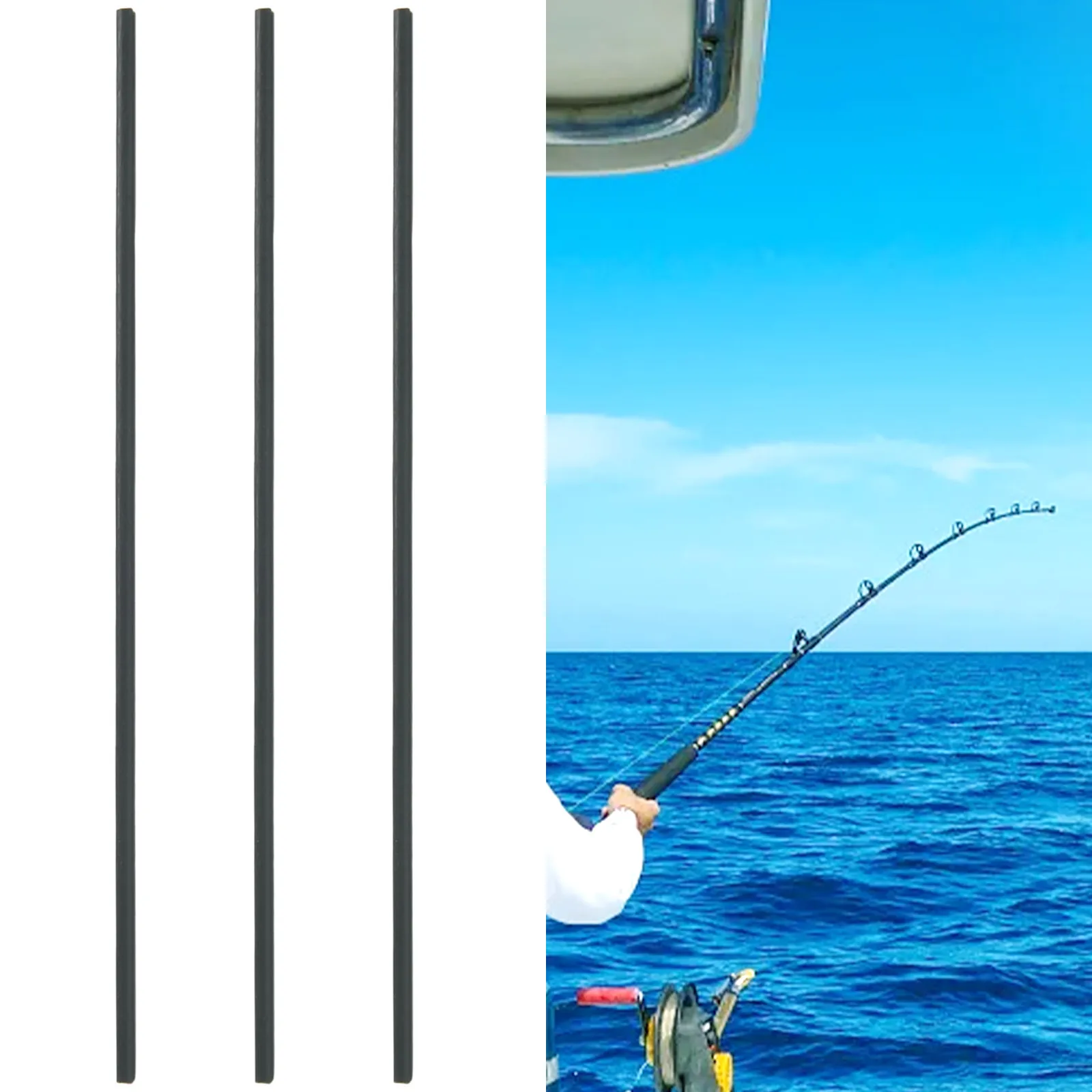 

3PCs Solid Carbon Rod Road Sub Rod Broken Joint Repair Two Connection Carbon Fiber Fishing Equipment Multiple Sizes Available