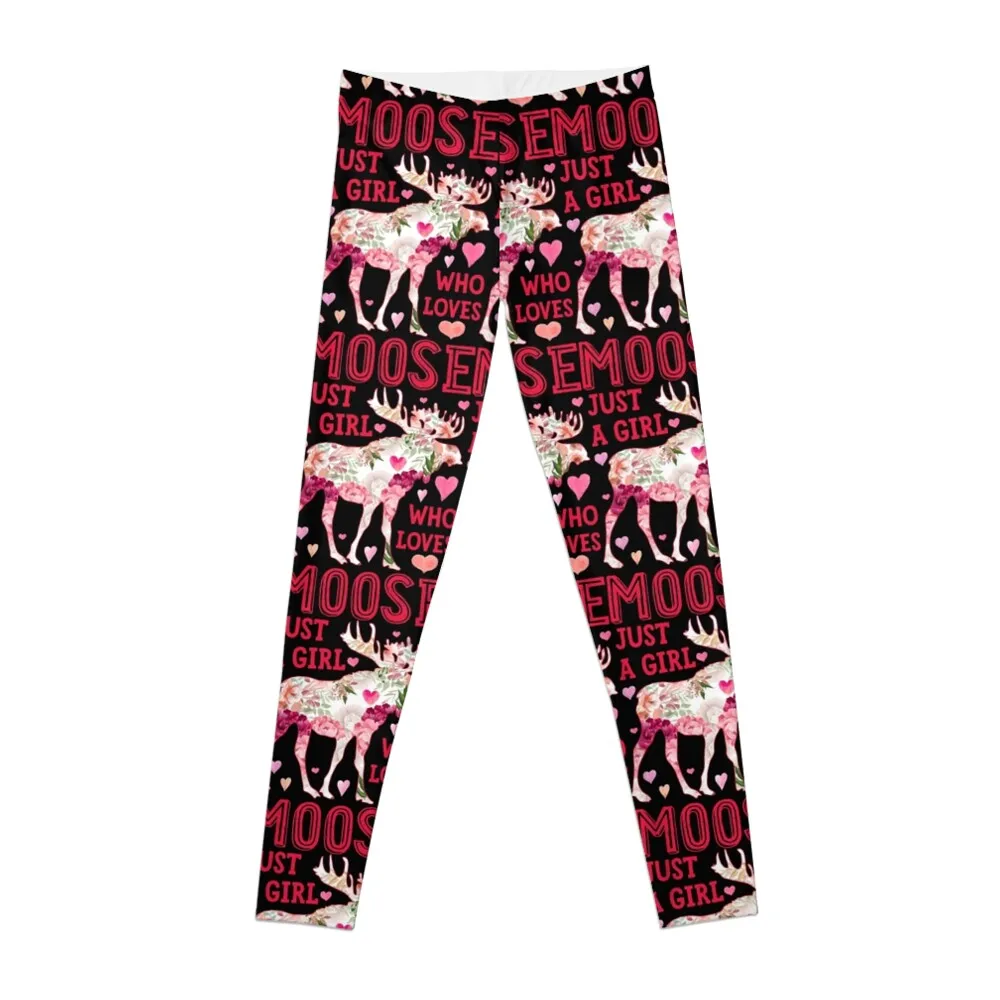 

Just A Girl Who Loves Moose Leggings legging gym Women's sports Jogger pants Womens Leggings