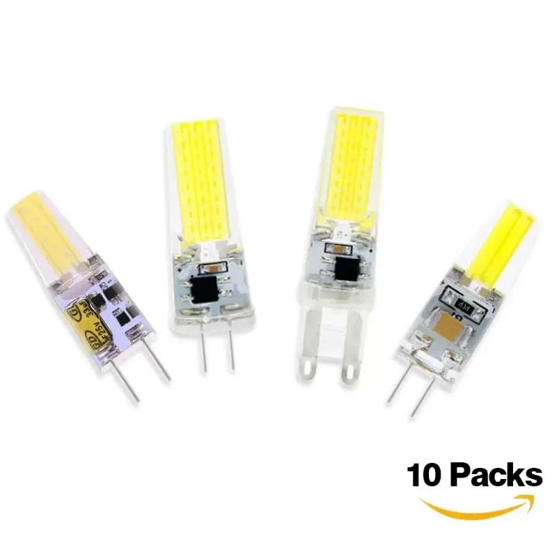 

10pcs/lot LED G4 G9 E14 3W 6W Light Bulb AC/DC 12V 220V LED Lamp COB Spotlight Chandelier Lighting Replace 30W 60W Halogen Lamps