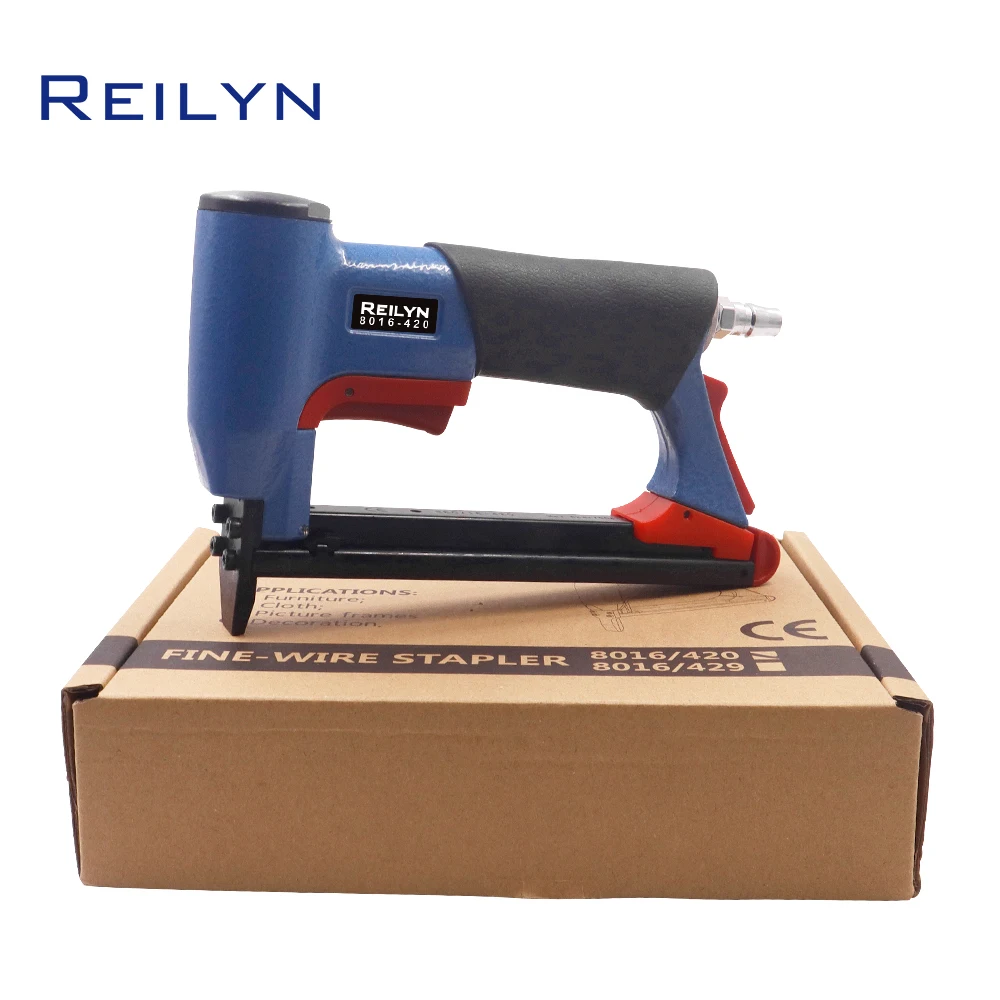 

Reilyn 21Ga Air Nailer 8016 Short Nose Fine Wire Type Pneumatic Frame Stapler 80 Series U-type Staple Nail Woodworking Tool