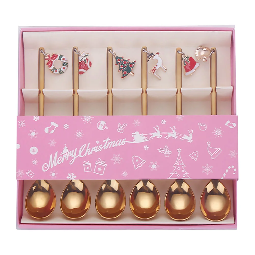 6pcs Christmas Stainless Steel Coffee Spoon with Xmas Charm Tea Spoon Dessert Tableware Stirring for Sugar Mixing Dining
6pcs Christmas Stainless Steel Coffee Spoon with Xmas Charm Tea Spoon Dessert Tableware Stirring for Sugar Mixing Dining