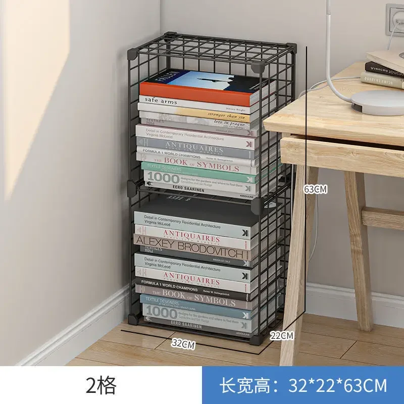 

High Quality 4 Grids Wire Grid Display Storage Cabinet Stands Metal Cube Book Shelf Bookcase Steel for Living Room