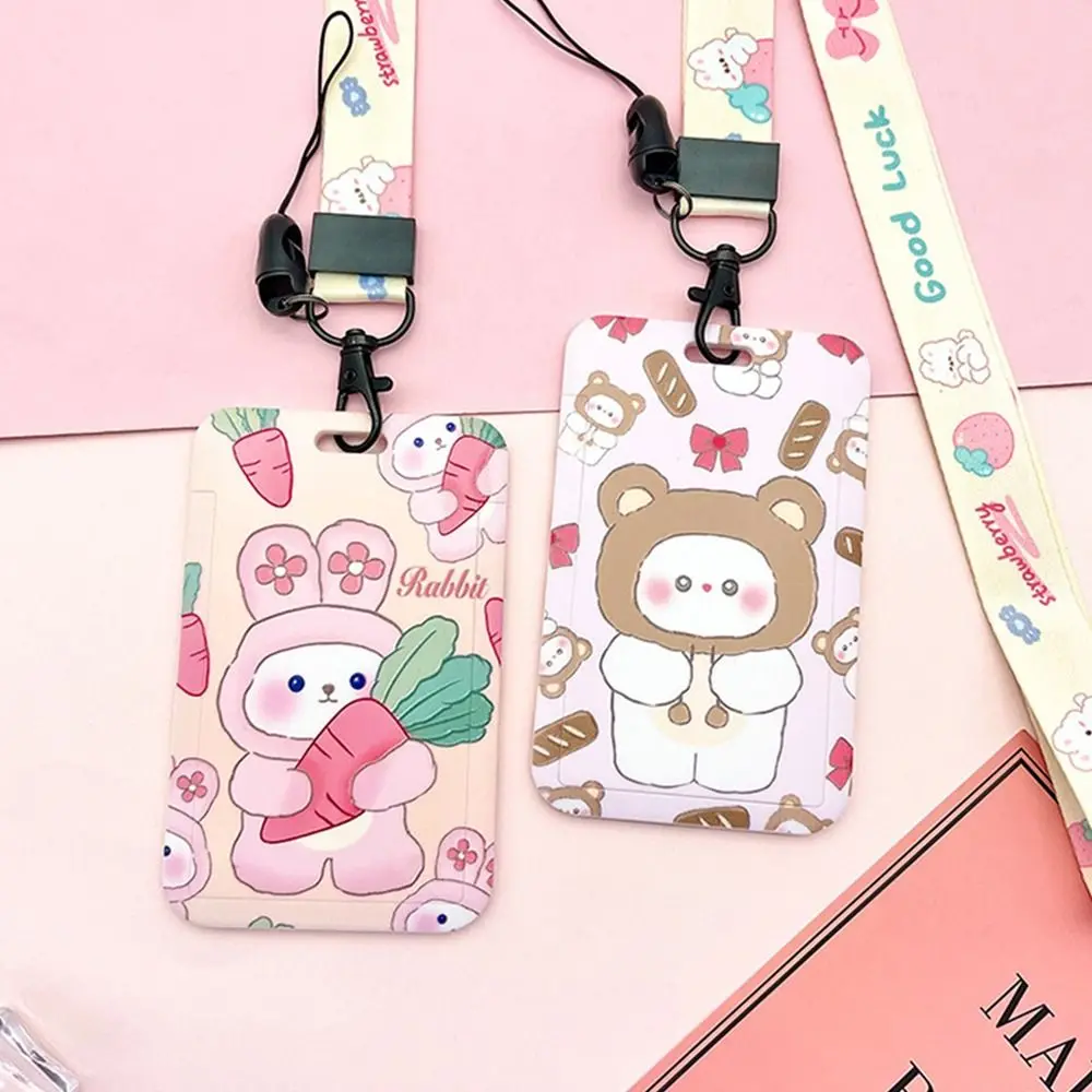 

Chains Bus Card Holders Card Holder With Lanyard Card Access Control Rabbit Card Holders Card Storage Cover Cartoon Card Case