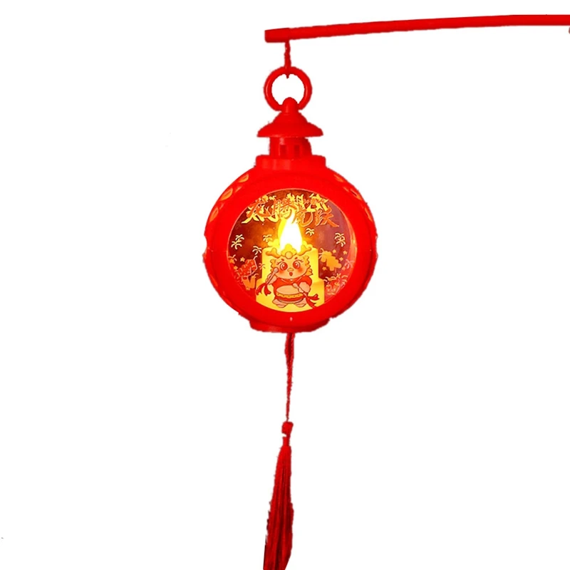 

Китайские лунные новогодние фонари, год Дракона, новогодний фонарь, праздничная ручная лампа, освещенный круглый ветровой фонарь