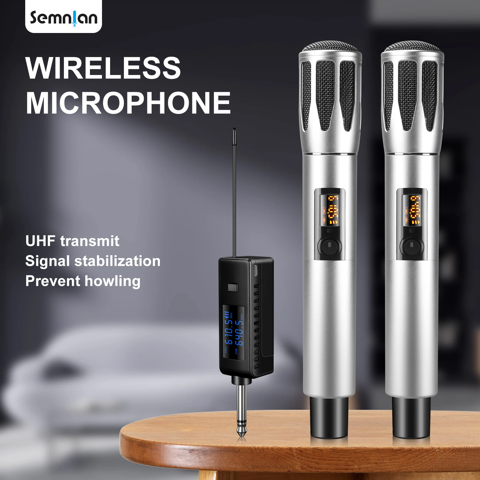 SEMNLAN Audio Wireless Rechargeable Microphone UHF Recording Karaoke with 2 Handheld Mic,For Stage,Church,Party,PA Speaker LM77
SEMNLAN Audio Wireless Rechargeable Microphone UHF Recording Karaoke with 2 Handheld Mic,For Stage,Church,Party,PA Speaker LM77