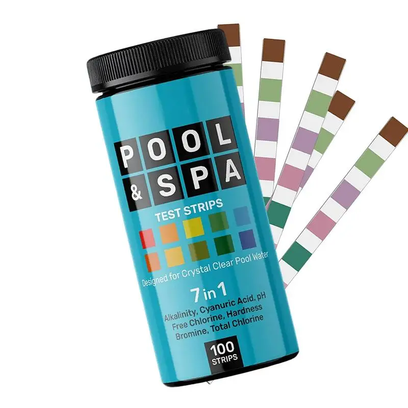 

Pool Test Kit Spa Strips Pool Kit For Hot Tub 100 Strips Water Hardness Test Kit High Accuracy PH Tester For Chlorine Salt PH